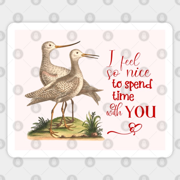 Birds Illustration with Friendship Text Magnet by Biophilia